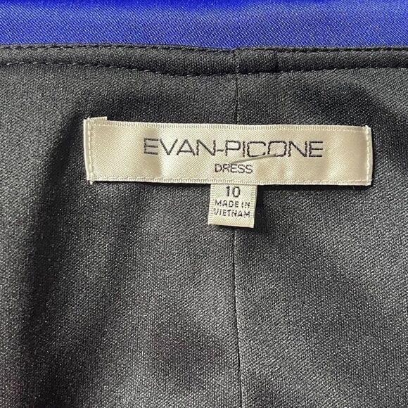 Evan Picone Royal Blue Satin Evening Mother of Bride Dress Sz 10 LIKE NEW - Picture 3 of 4